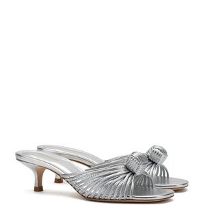 Larroude silver Valerie mule worn once